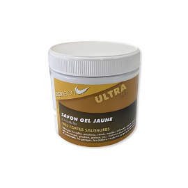 Savon gel jaune à microbilles naturelles